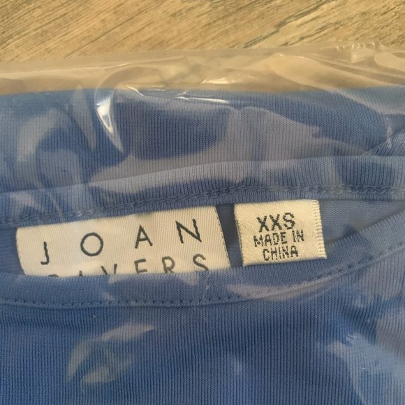 NWT JOAN RIVERS 3/4 SLEEVE PLEATED BACK TOP XXS- FRENCH BLUE - Picture 9 of 10